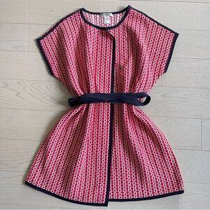 Pendleton Plus Cotton Wrap Sweater Dress Longline Open Front Belted Cardigan